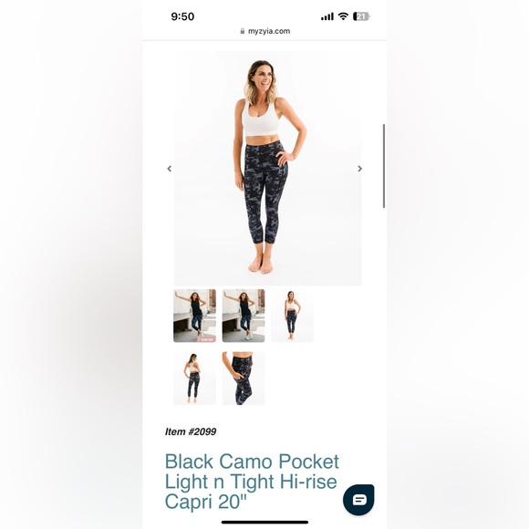 Zyia Active Capri Leggings Medium - Picture 1 of 4